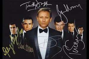 James Bond Signed by All 6 James Bonds Sean Connery Daniel Craig 