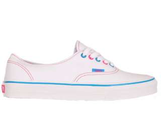 Vans Authentic White/Blue/Pink Skate Shoes  