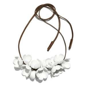 Marni for H&M White Flower Leather Cord Necklace NIB Wedding  