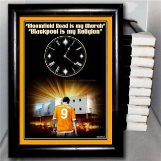 PERSONALISED BLACKPOOL F.C. WALL CLOCK IN A FRAME  