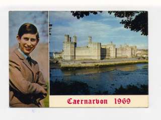 p8946   Prince Charles Caernarvon 1969 souvenier   Royalty postcard 