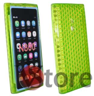 Cover Custodia Silicone Gel TPU Verde Per Nokia Lumia 800 + Pellicola 