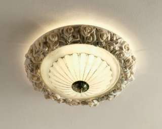Plafoniera in Ceramica Lampada Bianco Patinato per sala soggiorno 