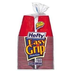 Hefty C25218   Easy Grip Disposable Plastic Party Cups, 18 oz, Red, 50 