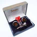 Vintage Boxed Set Cufflinks & Tie Pin Sterling SIAM; FREE Shipping 