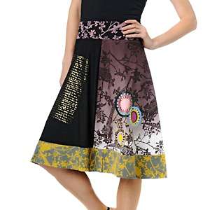 Desigual Fal Adri Printed Cotton A Line Skirt at HSN