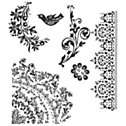 Stampers Anonymous Tim Holtz Cling Rubber Stamp Set   Floral Tattoo at 