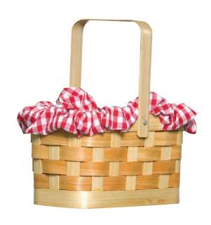 Checked Cloth Wooden Picnic Basket   The Wizard of Oz Costume 