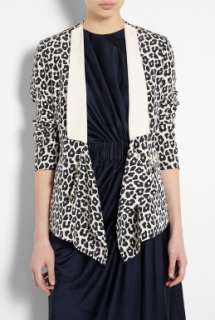 Phillip Lim  Black Leopard Print Silk Tuxedo Jacket by 3.1 