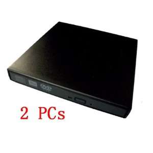  [2PCs] AGPTEK Black USB2.0 Slim DVD / CD RW Burner 