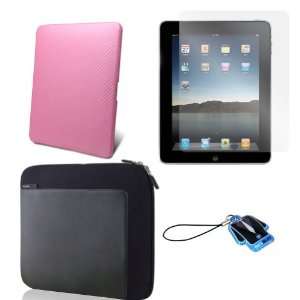  (Pink Carbon Back) Apple iPad skin silicone case / leather 