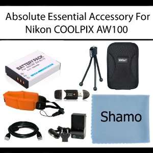  Accessory Kit For Nikon COOLPIX AW100 Waterproof Digital Camera 