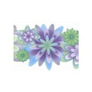 Flower Wallpaper on Wild Flowers Purple And Green Wallpaper Border By Chesapeake In Crazy