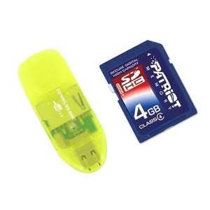 PATRIOT Memory Card with USB Card Reader (Yellow) for Digital Camera 