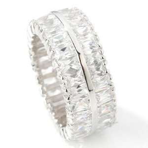   Silver / Gold Plated or Rhodium Baguette Cubic Zirconia Ring Jewelry