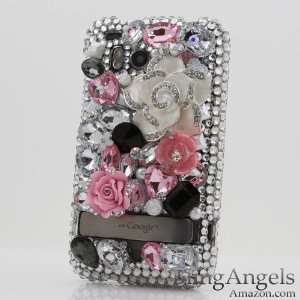  Crystal Bling White Flower Rhinestone Jeweled Case Cover for HTC 