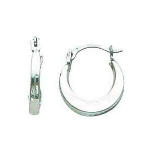  White gold Hoop Earrings Polished Jewelry New A Jewelry