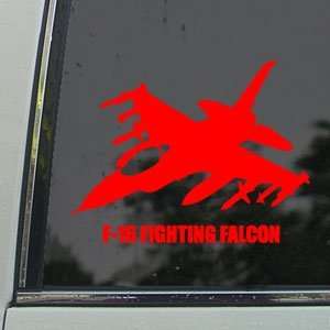  F 16 Fighting Falcon Fighter Red Decal Window Red Sticker 