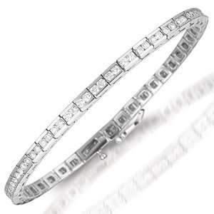  18 Kt White Gold Diamond Tennis Bracelet Jewelry