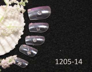 3D Jewelry Pre Glue Acrylic Nail Art French Tips 120514  