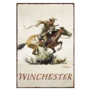  Winchester Horse & Rider Vintage Metal Sign *Sale* Sports 