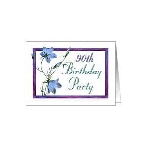  90th Birthday Party Invitations Bluebell Flowers Card 