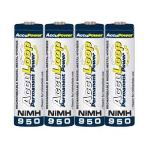  AccuPower AccuLoop Micro AAA 950mAh NiMH Rechargeabel Batteries 