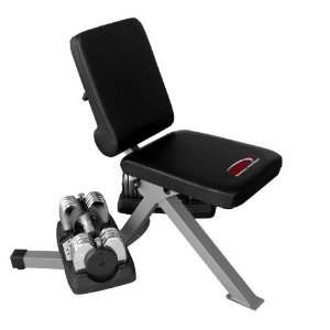   Adjustable Dumbbell Bench with Two 25 lb Dumbbells
