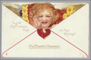 Tuck Valentine 112 Love Messengers Cupid in Envelope Postcard  