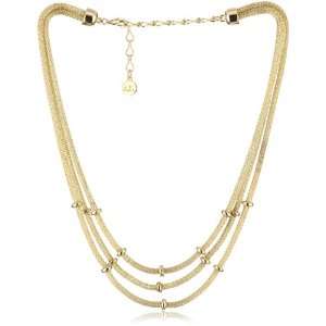 Anne Klein Gold Tone Multi Row Collar Necklace