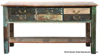 drawer console Table 85 Long Solid vintage reclaimed old demolition 