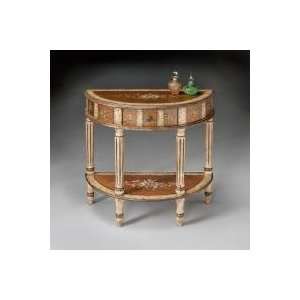  Demilune Console Table with Antique Finish by Butler