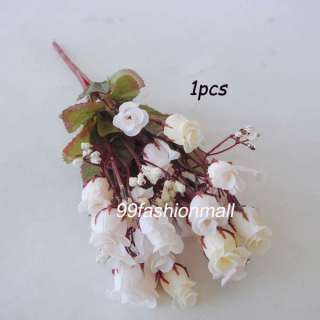 1X 30cm/11.81Artificial Rose Camellia Wedding 21 Flowers Bouquet 