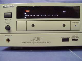 Panasonic Professional Digital Audio Tape Deck DAT Recorder/Player SV 