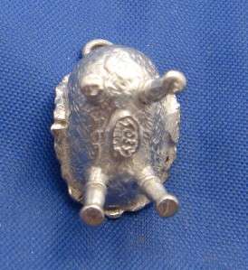 Vintage English SILVER Baby Bassinet Charm marked TOBY  