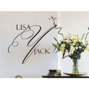  Delightful Monogram Wall Decal Size 38 H x 44 W, Color 
