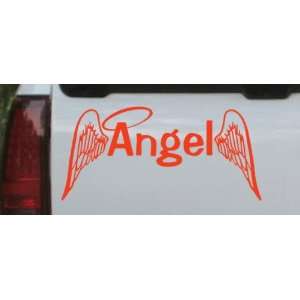 Red 40in X 19.0in    Angel With Wings Christian Car Window Wall Laptop 