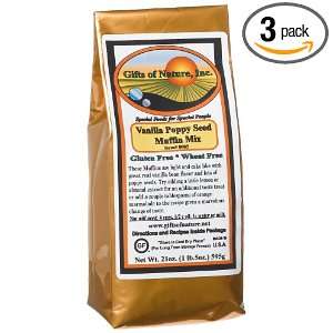 Gifts Of Nature Vanilla Poppy Seed Muffin Mix, 21 Ounce Bags (Pack of 