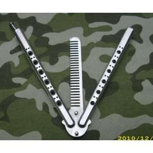  Butterfly Comb Practice Trainer tool Training Knife Silver 