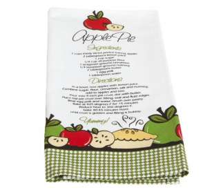 Design Imports Apple Pie Recipe Cotton Kitchen / Dish Towel 