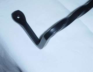 24 Black Iron Twisted Towel Bar For Kitchen Or Bath  