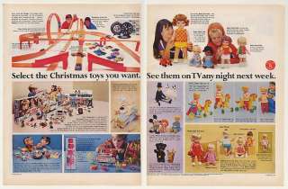 1968 Mattel Christmas Toys Barbie Dolls Hot Wheels 6 Page Ad  