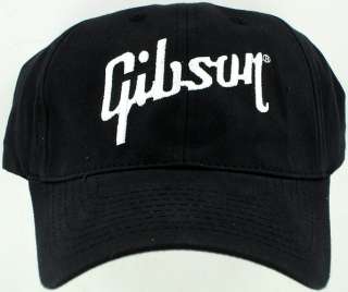 Gibson Guitar Logo Baseball Hat Flex Fit Cap Black  