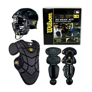 NEW Wilson EZ GEAR Catchers 3 Piece BASEBALL Gear Set Helmet Chest Leg 
