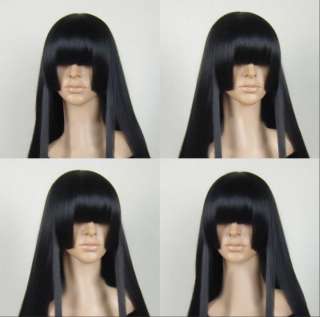   40 lomg Black straight Hair wig Akiyama Mio Cosplay party Wigs 100cm