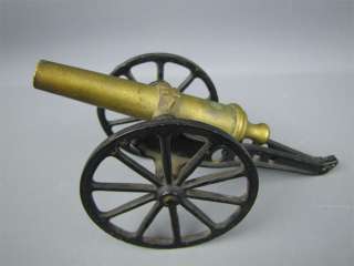 Vintage Black Powder Brass Metal Cross Signal Cannon  