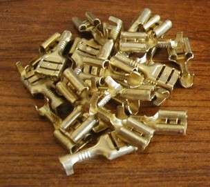 This auction is for a mixed bag of Brass Spade Connectors   6.3mm / 0 