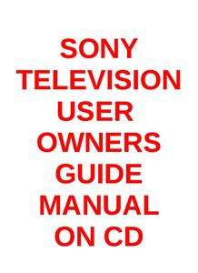 Sony BRAVIA KDL 55EX720 TELEVISION TV USER / OWNERS GUIDE / MANUAL ON 
