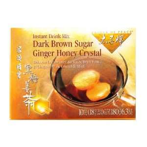Instant Dark Brown Sugar Ginger Honey Crystal, Pack of 10 Sachets 