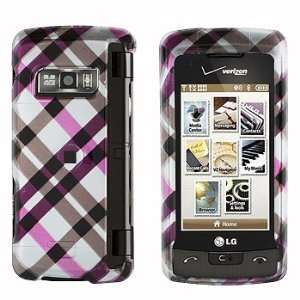 Premium   LG VX11000/enV Touch Hot Pink Plaid Cover   Faceplate   Case 